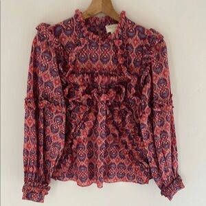 Floral Ruffle Blouse - Multicolor